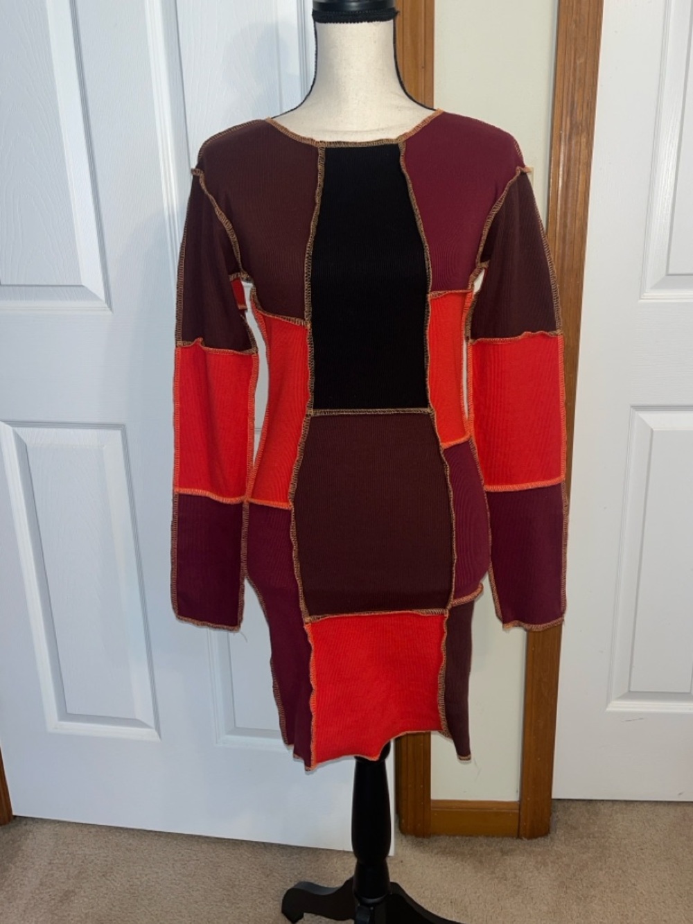 Nasty Gal Patchwork Long Sleeve Dress